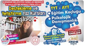 DESTEKLEME VE YETİŞTİRME YAZ KURSU KAYITLARI BAŞLIYOR