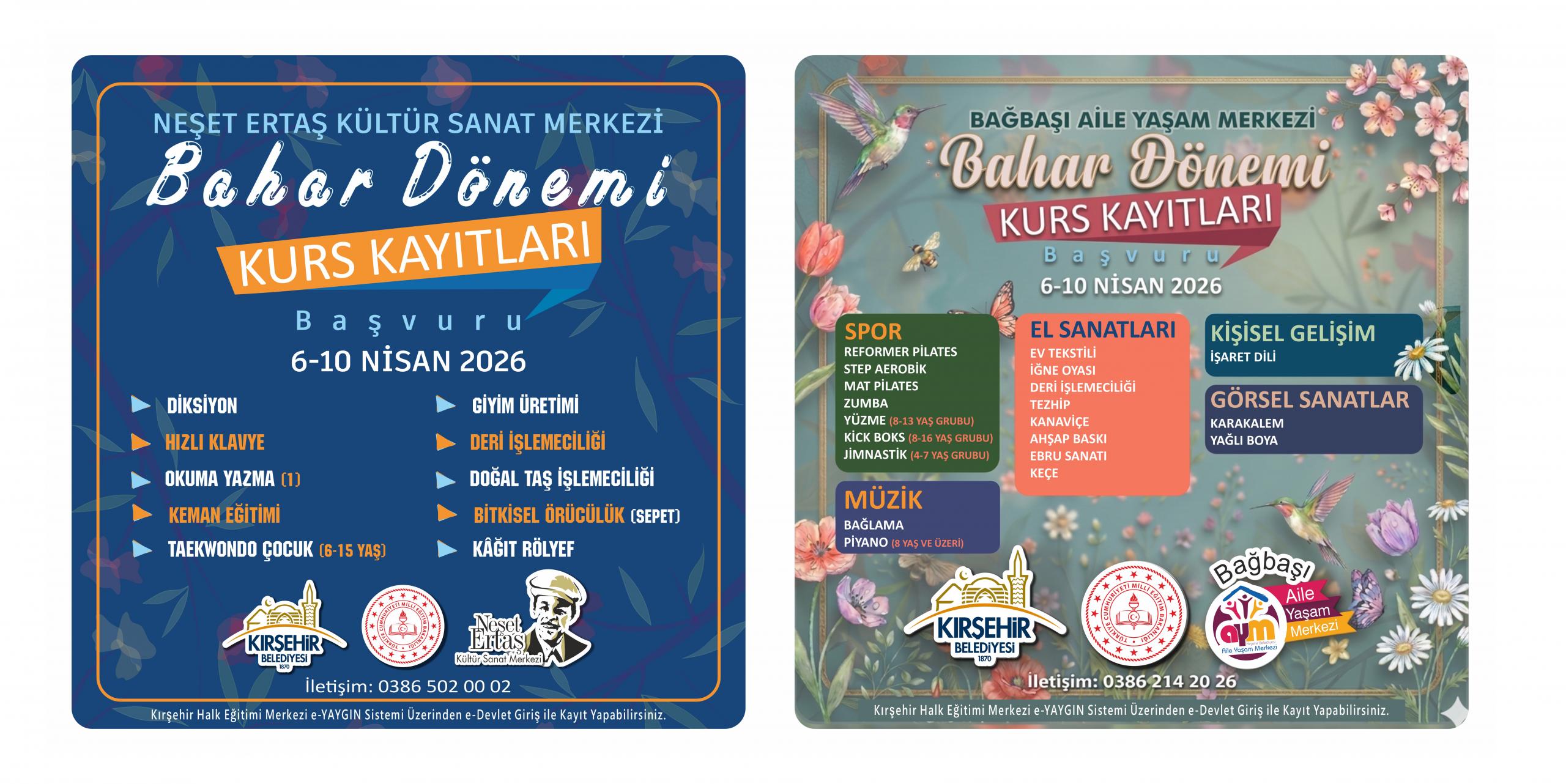 BAHAR DÖNEMİ KURS KAYITLARI BAŞLADI